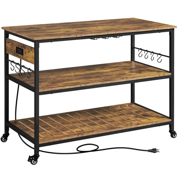 Yaheetech Kitchen Island Cart with Power Outlet - Image 2