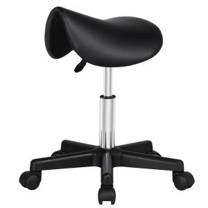 Yaheetech Rolling Saddle Stool Hydraulic Adjustable Salon Chair