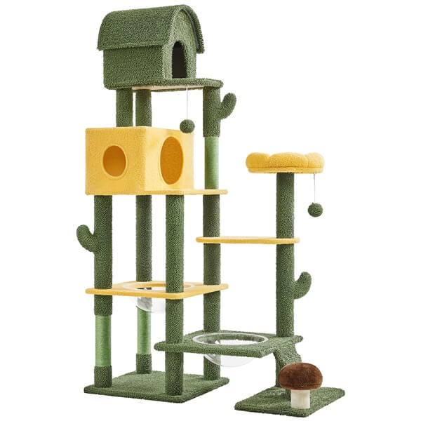 68.5?? H Oasis-Themed Cat Tree for Indoor Cats