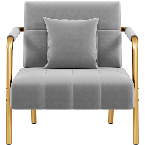 Yaheetech 30?? W Velvet Accent Armchair with Cozy Pillow
