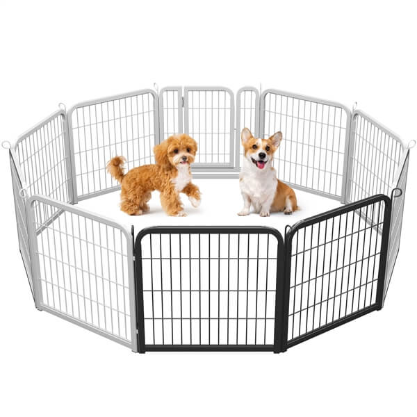 24?? Tall 2-Panel Metal Dog Playpen with Door - Image 5