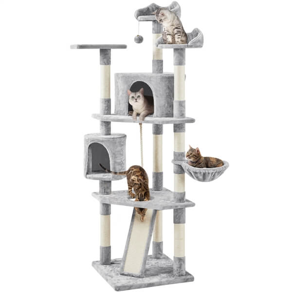 Yaheetech Cat Tree with Scratching Post 79 Inch - Image 2