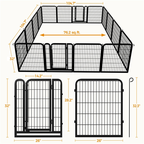 Yaheetech Dog Playpen Outdoor. 32 inch 8/12 Panels - Image 4