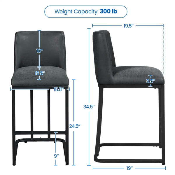 Yaheetech Counter Height Bar Stools 24.5'' - Image 3