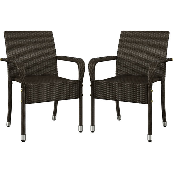 Yaheetech Set of 2 PE Outdoor Rattan Chair - Image 2