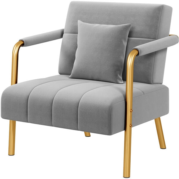 Yaheetech 30?? W Velvet Accent Armchair with Cozy Pillow - Image 2