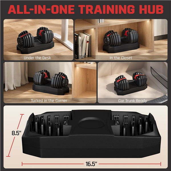 Yaheetech Adjustable Dumbbell Set 28/40/52.5/90LBS - Image 4