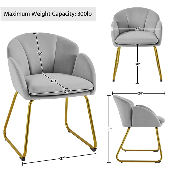 Yaheetech Flower Shape Velvet Armchair - Image 3
