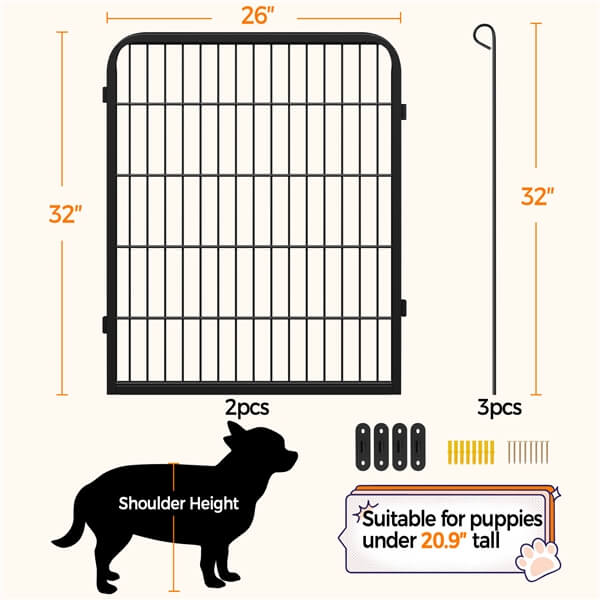 Yaheetech Dog Playpen Outdoor. 32 inch 2 Panels - Image 2