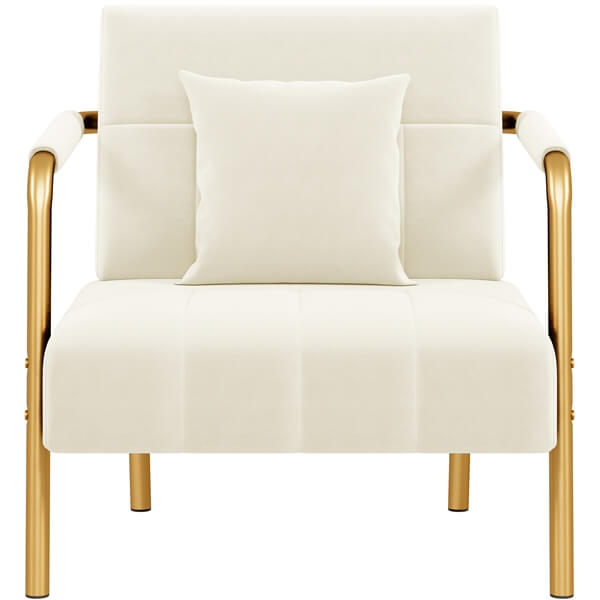 Yaheetech 30?? W Velvet Accent Armchair with Cozy Pillow - Image 8