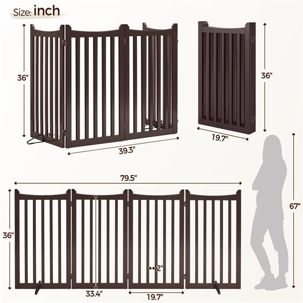Yaheetech 36 H Extra Tall Freestanding Pet Gate 4-Panel - Image 5