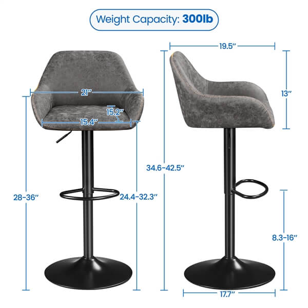 Yaheetech PU Leather Swivel Counter Height Barstools - Image 4
