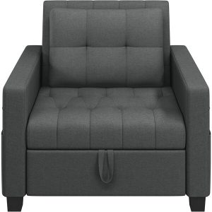 Yaheetech Sleeper Chair Convertible Chair Bed Fabric Futon Sofa Bed