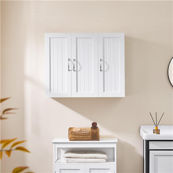 Yaheetech Bathroom Wall Cabinet with Three Doors - Image 6