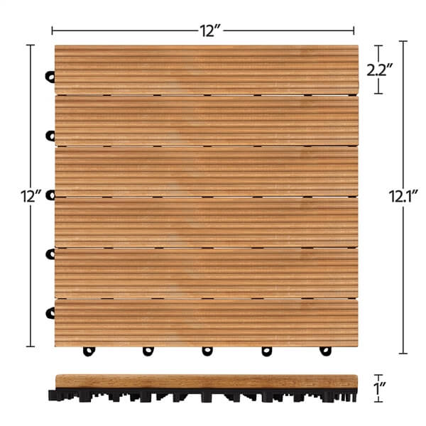 Yaheetech 27PCS Interlocking Patio Deck Tiles - Image 5
