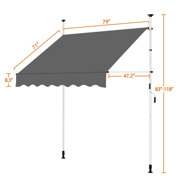Yaheetech 78??118 Outdoor Sunshade Shelter - Image 5