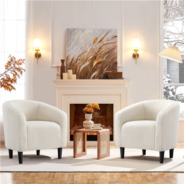 Set of 2 Boucle Club Chair - Image 4