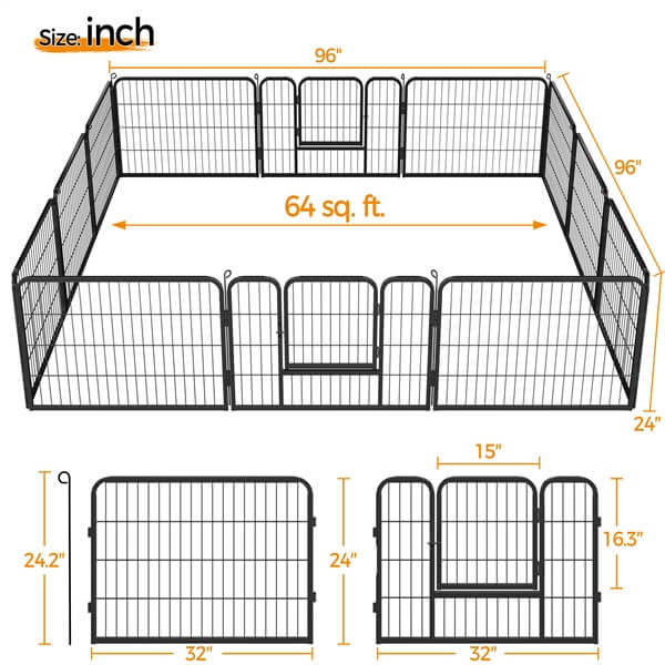 Yaheetech Wide Panel Dog Playpen. 6 Panels 24/40 inch - Image 2