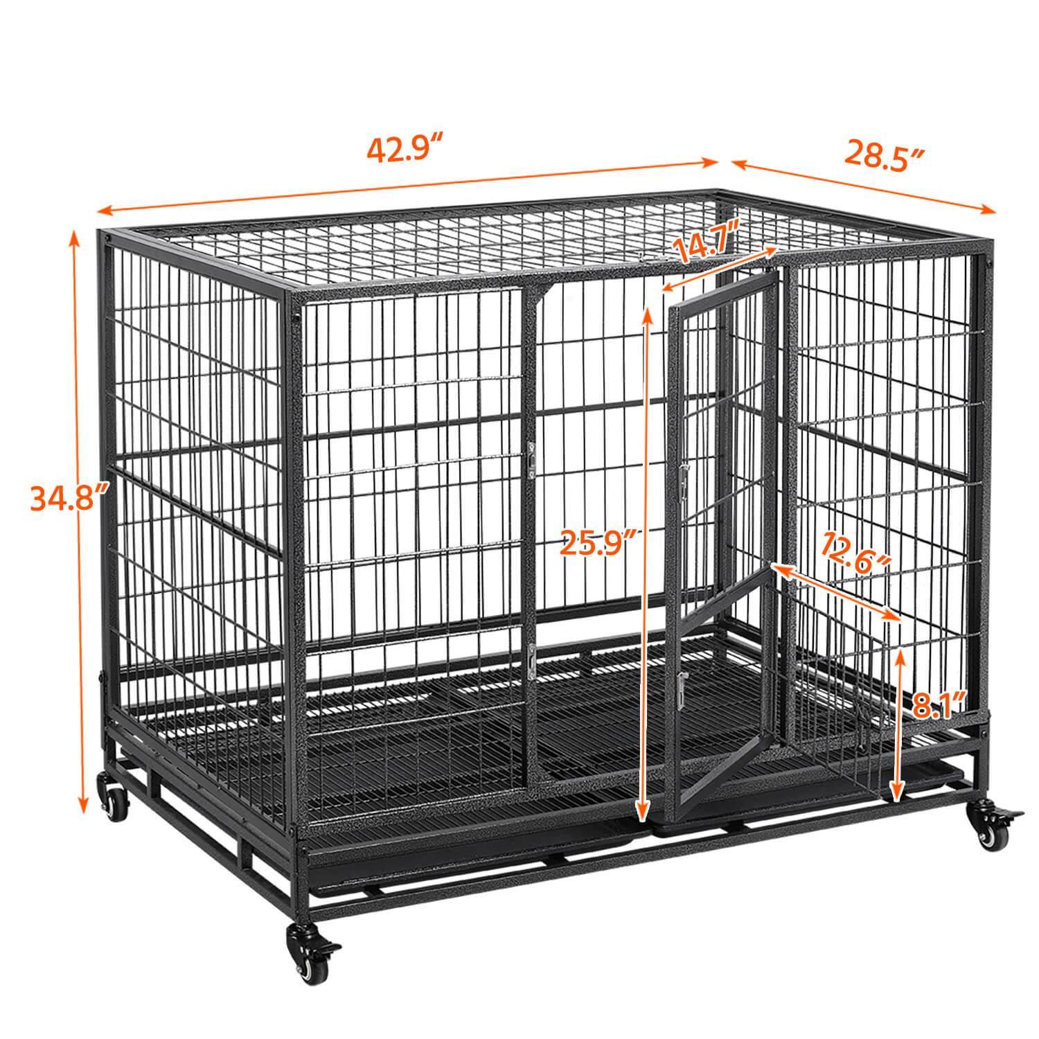 Yaheetech Rolling Dog Crate 43 Inch - Image 2