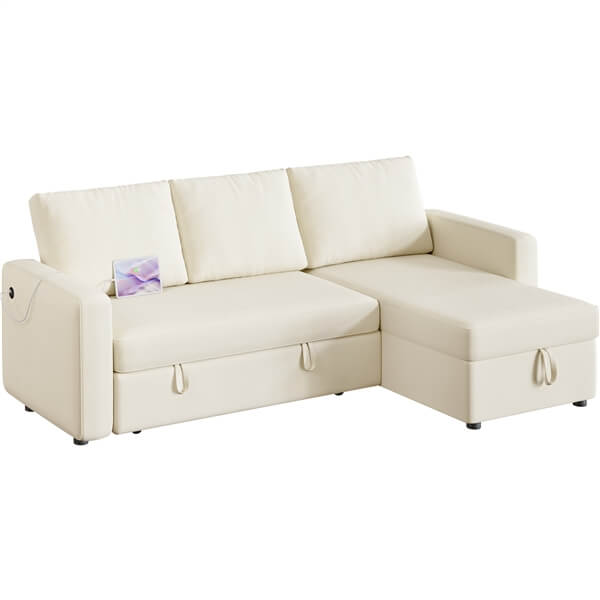Yaheetech Sectional Sofa L-Shaped Sofa Couch Bed - Image 2