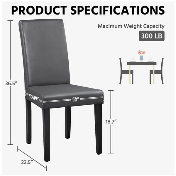 Yaheetech Dining Chairs Set of 6 Faux Leather - Image 3