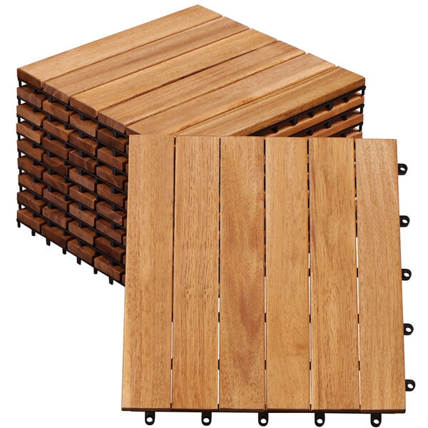 Pack of 10 Interlocking Wood Flooring Tiles - Image 2