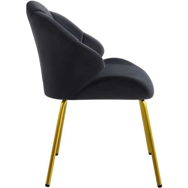 Yaheetech Velvet Accent Chair with Shell-Shaped Backrest - Image 2
