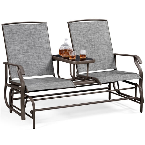 Yaheetech 2-Seat Outdoor Glider with Center Table - Image 2