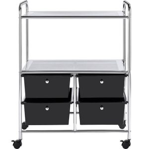 Yaheetech Rolling Storage Cart with 4 Drawers 2 Shelves