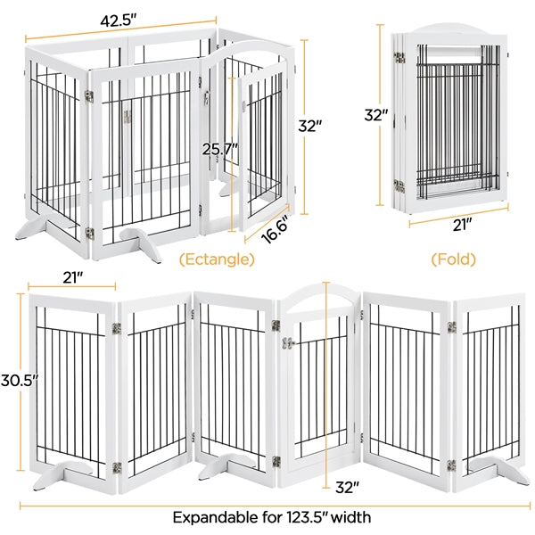 Yaheetech 32-inch Tall Dog Gate with Door Extra Wide - Image 4