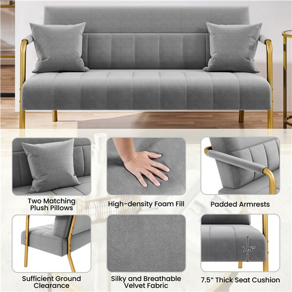 Yaheetech 56.6??W Modern Loveseat 2 Seater Sofa - Image 6