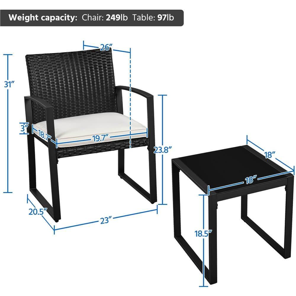 Yaheetech 3 Piece Patio Bistro Set - Image 3