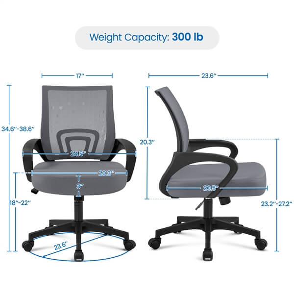 Yaheetech Mid-Back Mesh Office Chair - Image 14