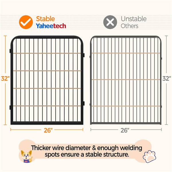 Yaheetech Dog Playpen Outdoor. 32 inch 2 Panels - Image 3