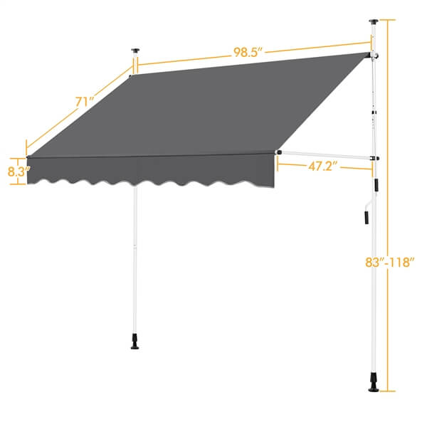 Yaheetech Manual Retractable Awning - Image 6
