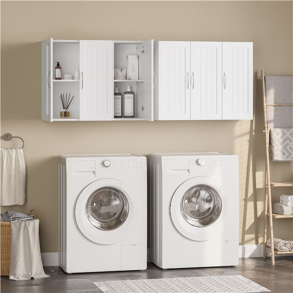Yaheetech Bathroom Wall Cabinet with Three Doors - Image 5