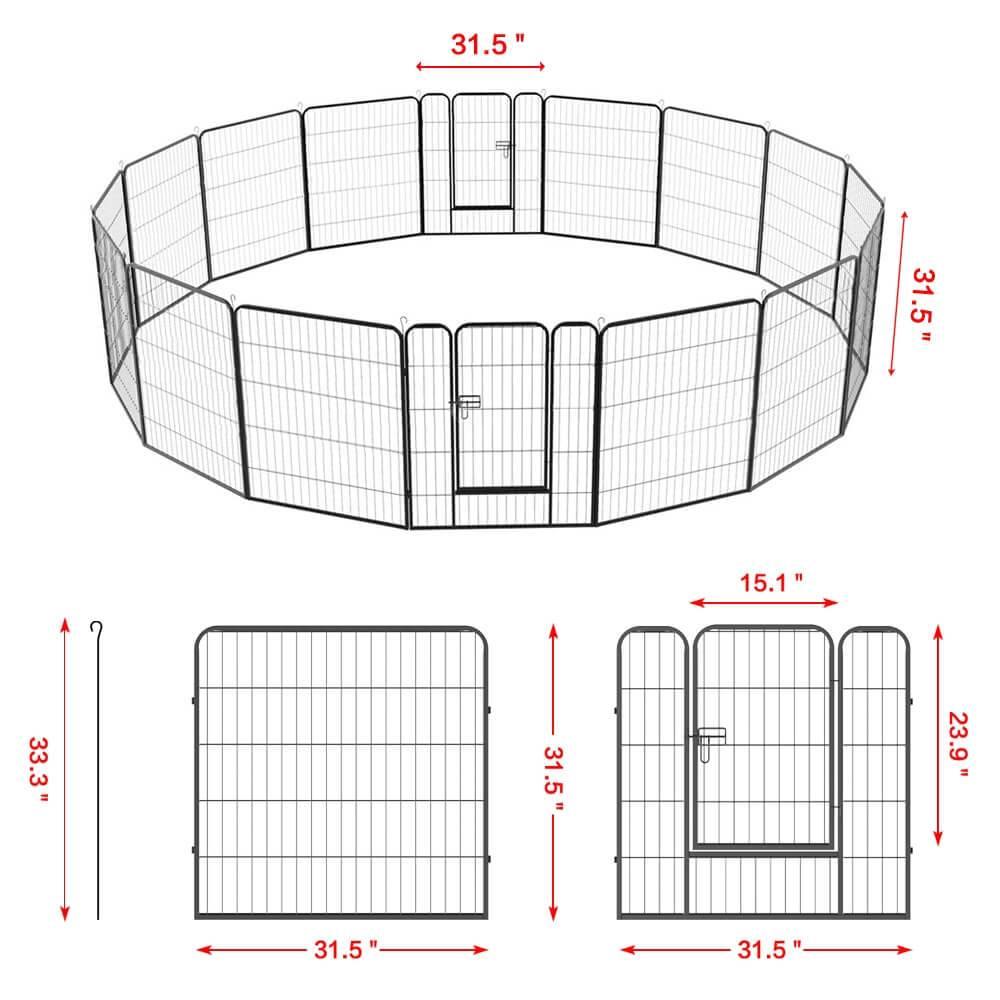 Yaheetech Dog Playpen 16 Panels 32 Inch - Image 3