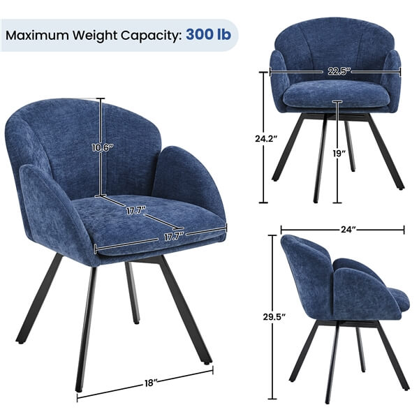 Yaheetech Flower-shaped Chenille Accent Armchair - Image 5