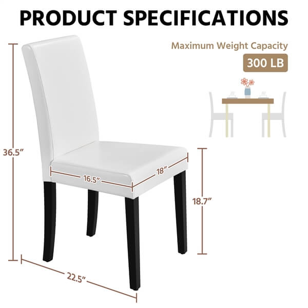 Yaheetech Dining Chairs Set of 6 Faux Leather - Image 3