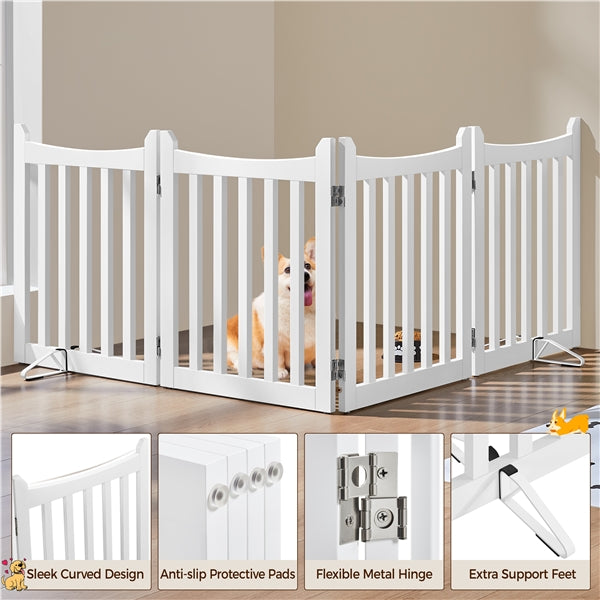 Yaheetech 24 H Freestanding Pet Gate for Dogs - Image 6