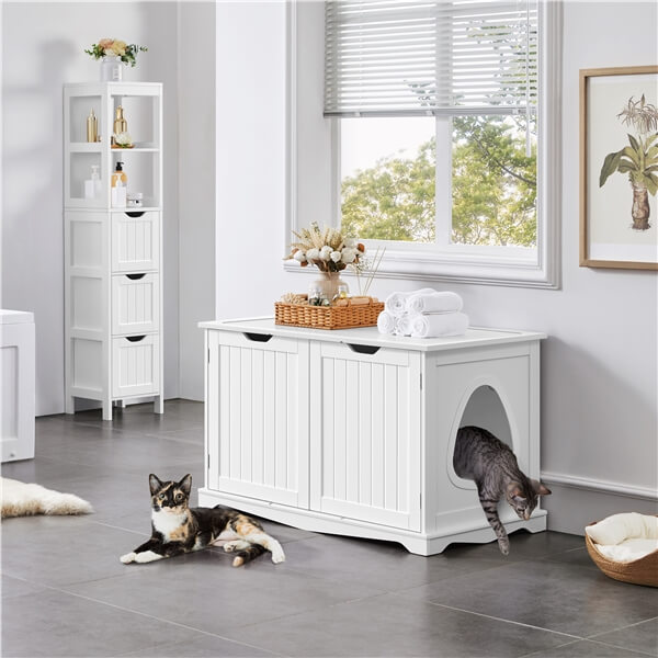 Yaheetech Cat Litter Box Enclosure. Litter Cabinet Furniture Hidden - Image 7