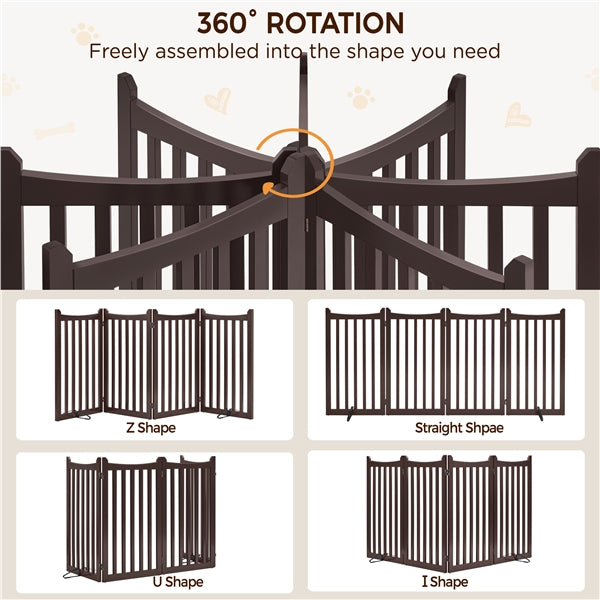Yaheetech 36 H Extra Tall Freestanding Pet Gate 4-Panel - Image 6