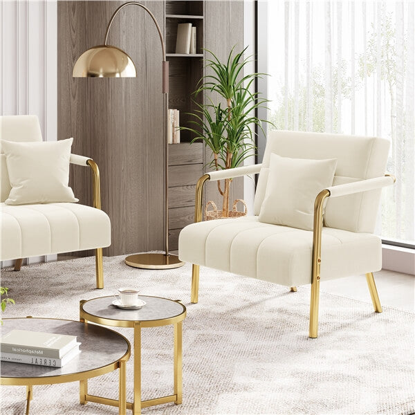 Yaheetech 30?? W Velvet Accent Armchair with Cozy Pillow - Image 10