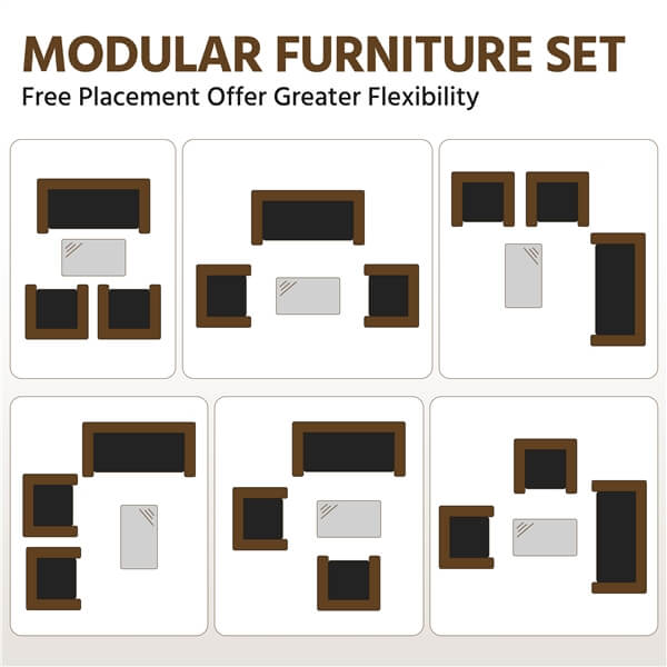 Yaheetech Patio Furniture Set 4 Pieces Conversation Sets - Image 8