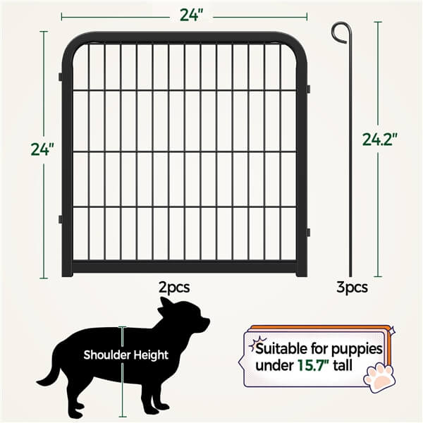 Yaheetech Dog Playpen. 24 inch 2 Panels Dog Pen - Image 3