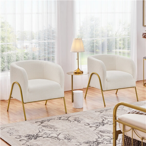 Yaheetech Modern Boucle Armchair - Image 11