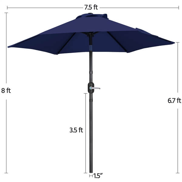 Yaheetech Patio Umbrella. 7.5FT Outdoor Table Market Umbrella - Image 3