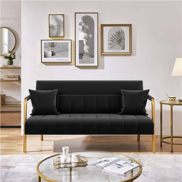 Yaheetech 30 W Modern Sofa Small Sofa Luxurious Velvet Fabric - Image 9