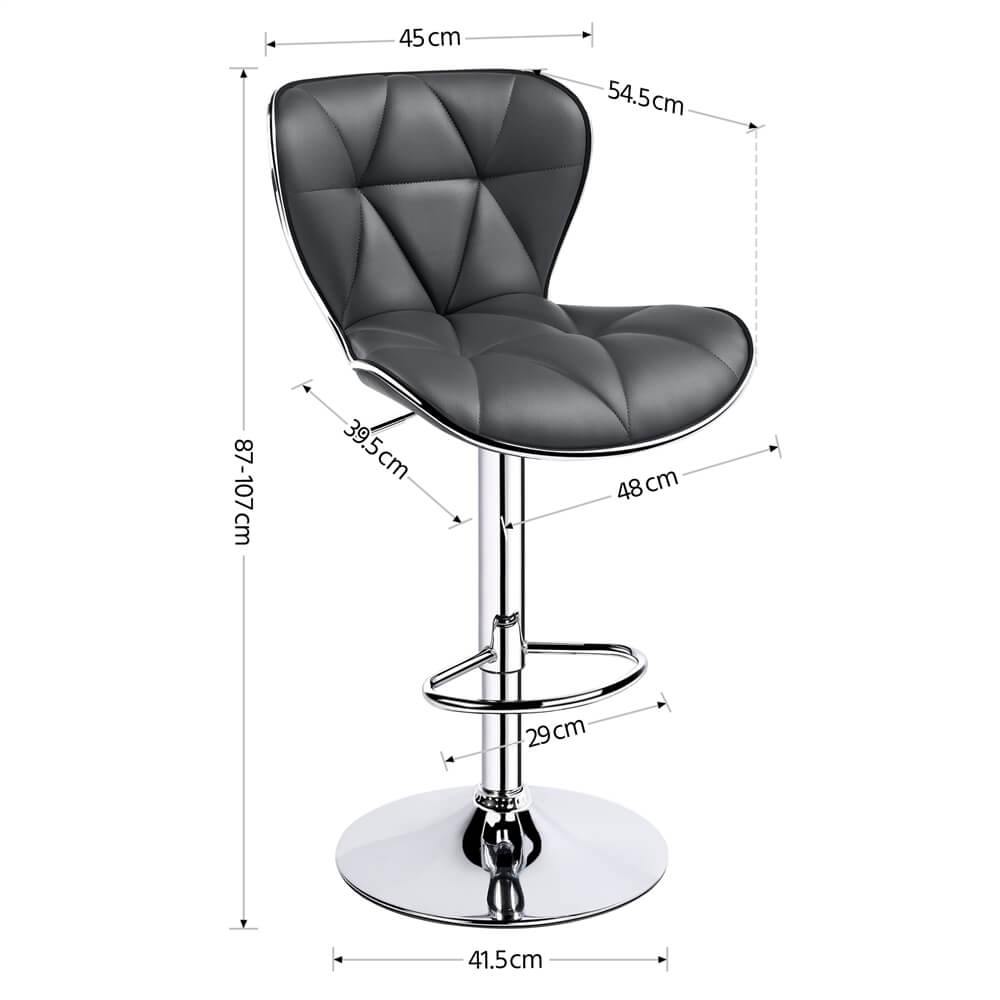Yaheetech 22.4-30.3 Inch Adjustable Seat Height PU Leather Swivel Bar Chairs - Image 3