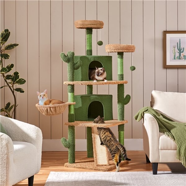 Yaheetech 66?? Tall Cactus Cat Tree - Image 4
